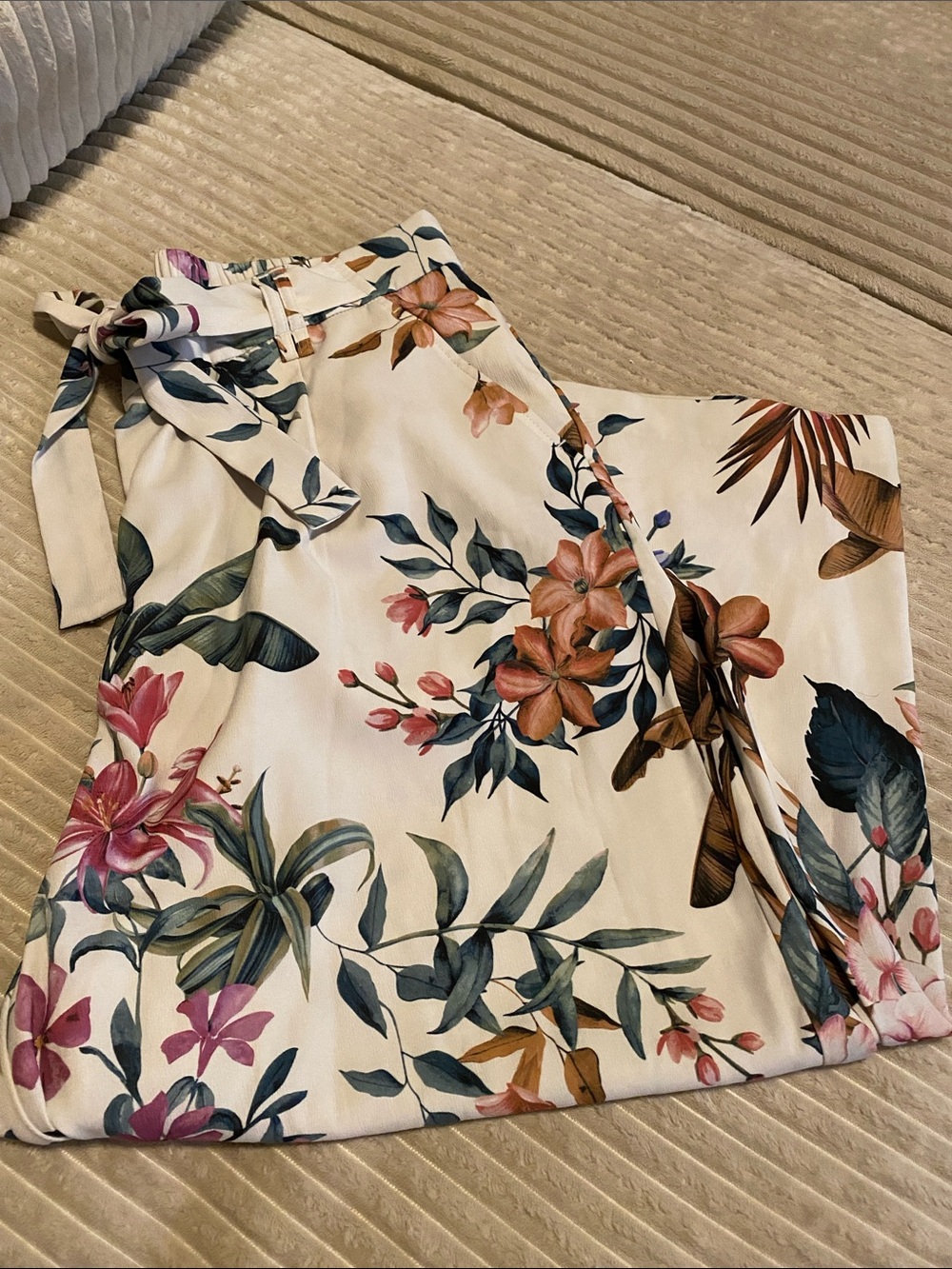 Floral High Waisted Dress Capris